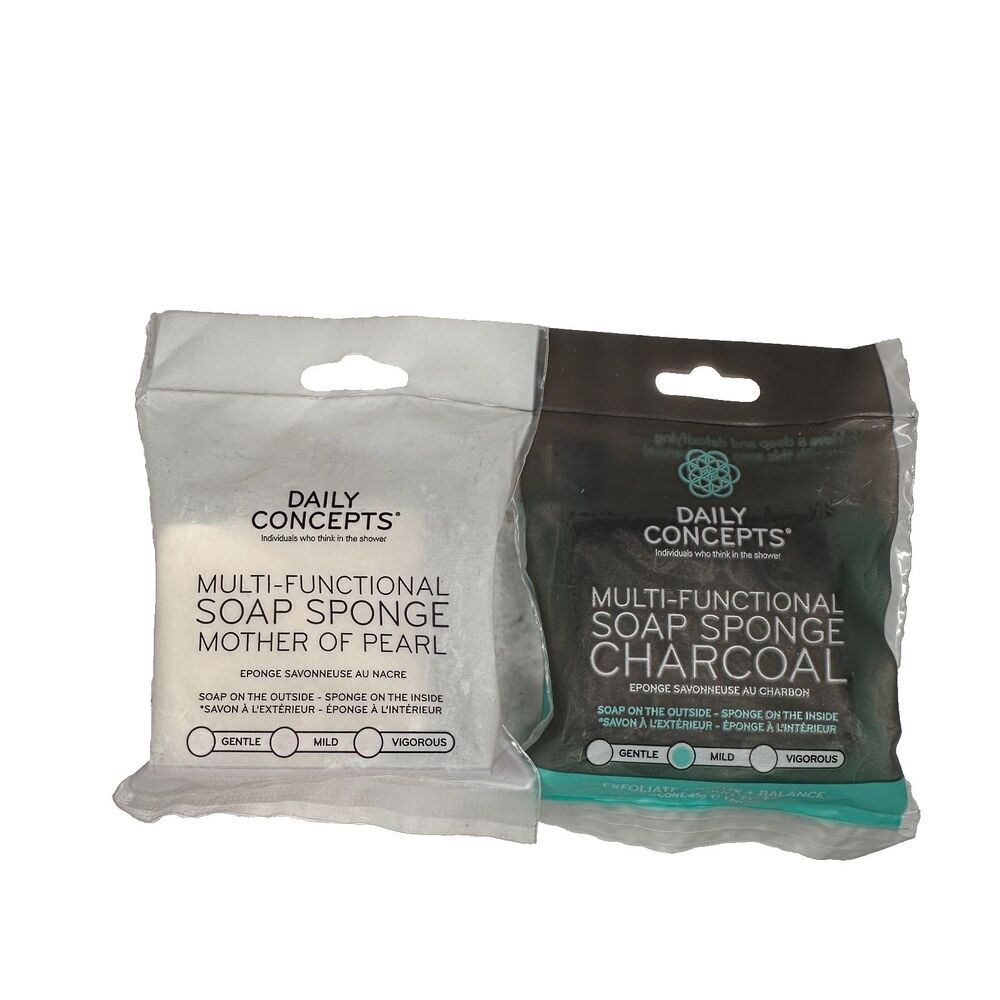 Daily Concepts Multifunctional Soap Sponge Charcoal AND Mother Of Pearl